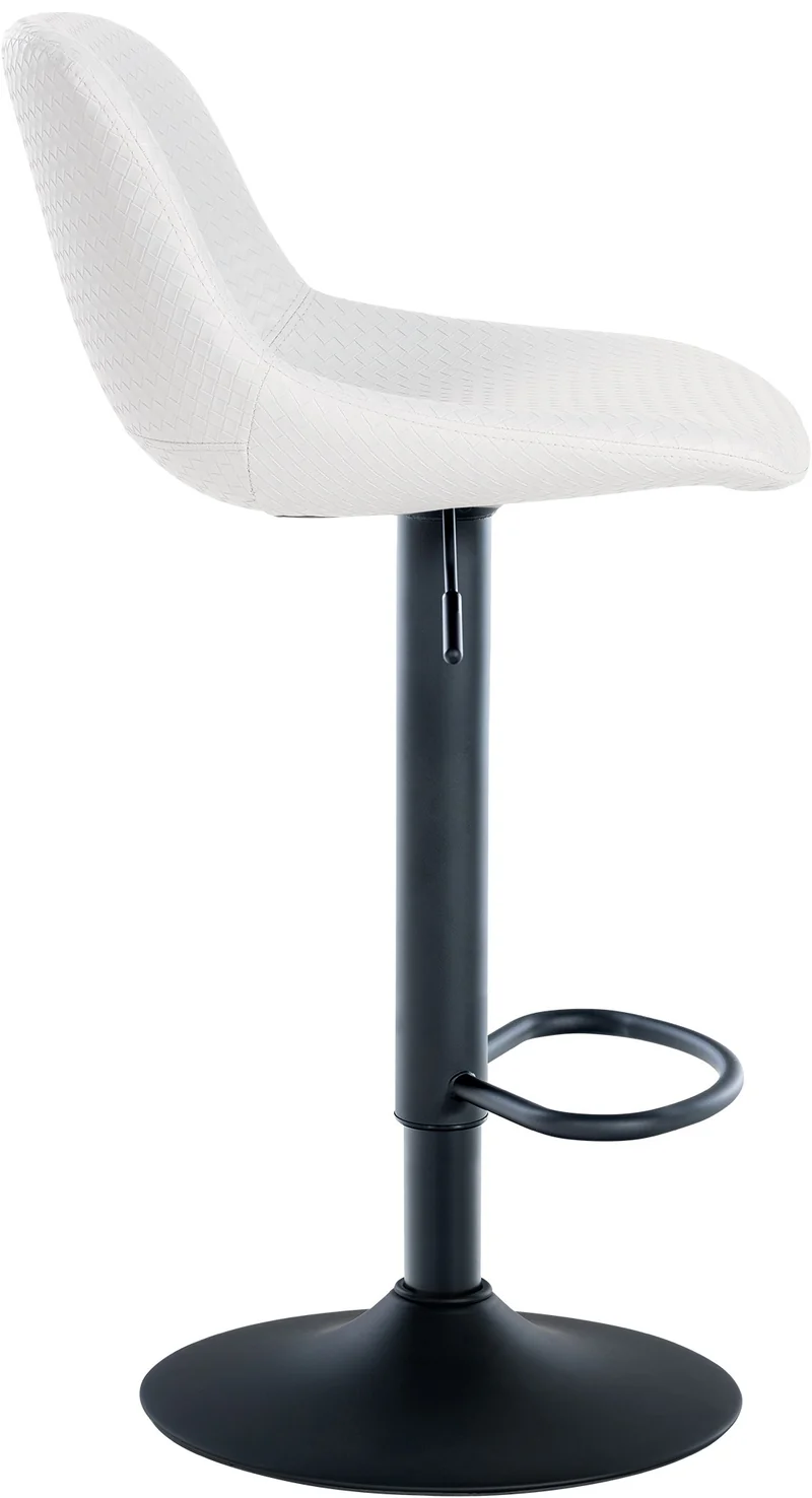 Tabouret de bar x1 rotation à 360°en PVC blanc pieds en trompette métal noir 10_0006381