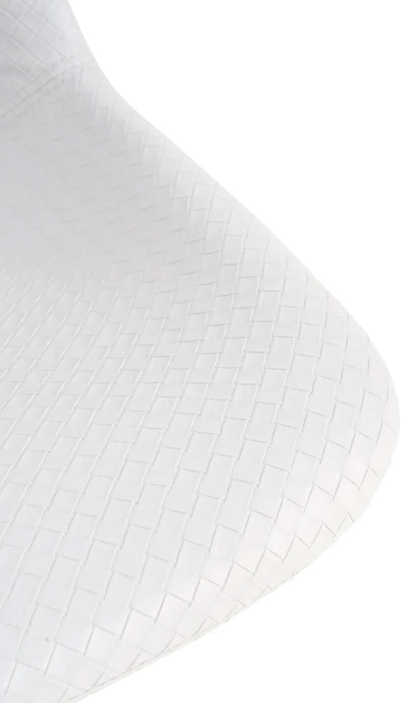 Tabouret de bar x1 rotation à 360°en PVC blanc pieds en trompette métal noir 10_0006381