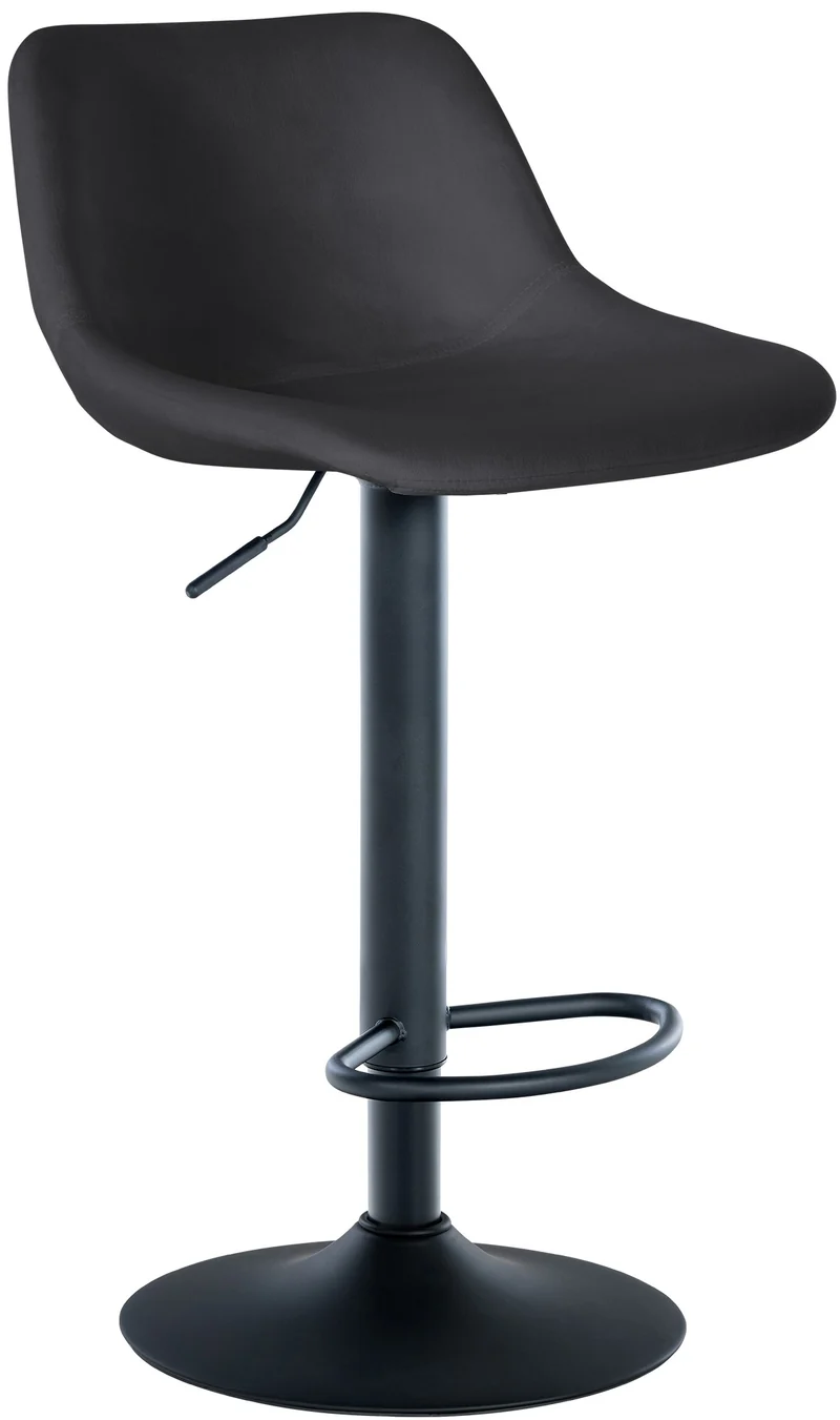 Tabouret de bar x1 rotation à 360°en velours noir pieds en trompette métal noir 10_0006277