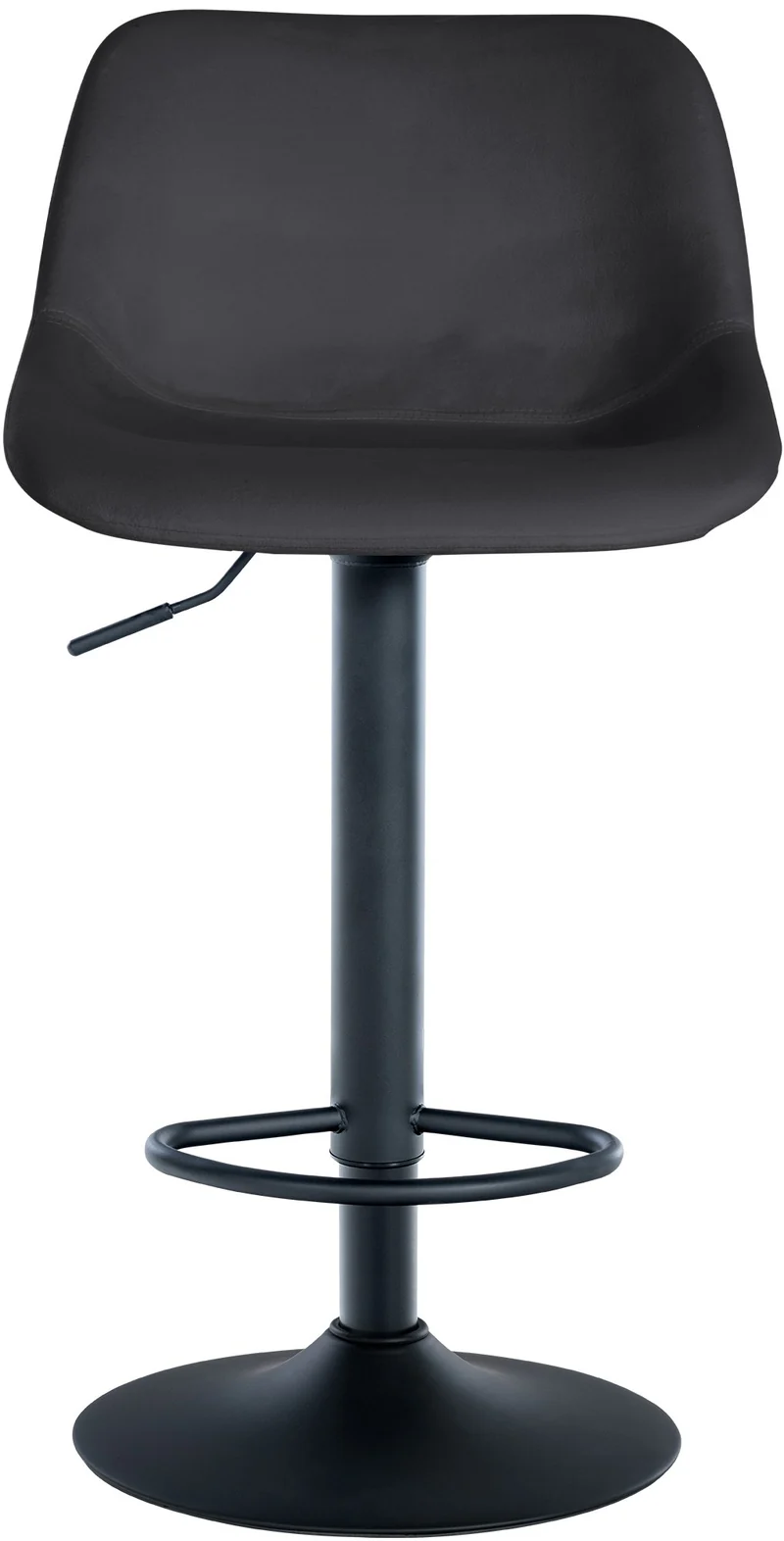 Tabouret de bar x1 rotation à 360°en velours noir pieds en trompette métal noir 10_0006277