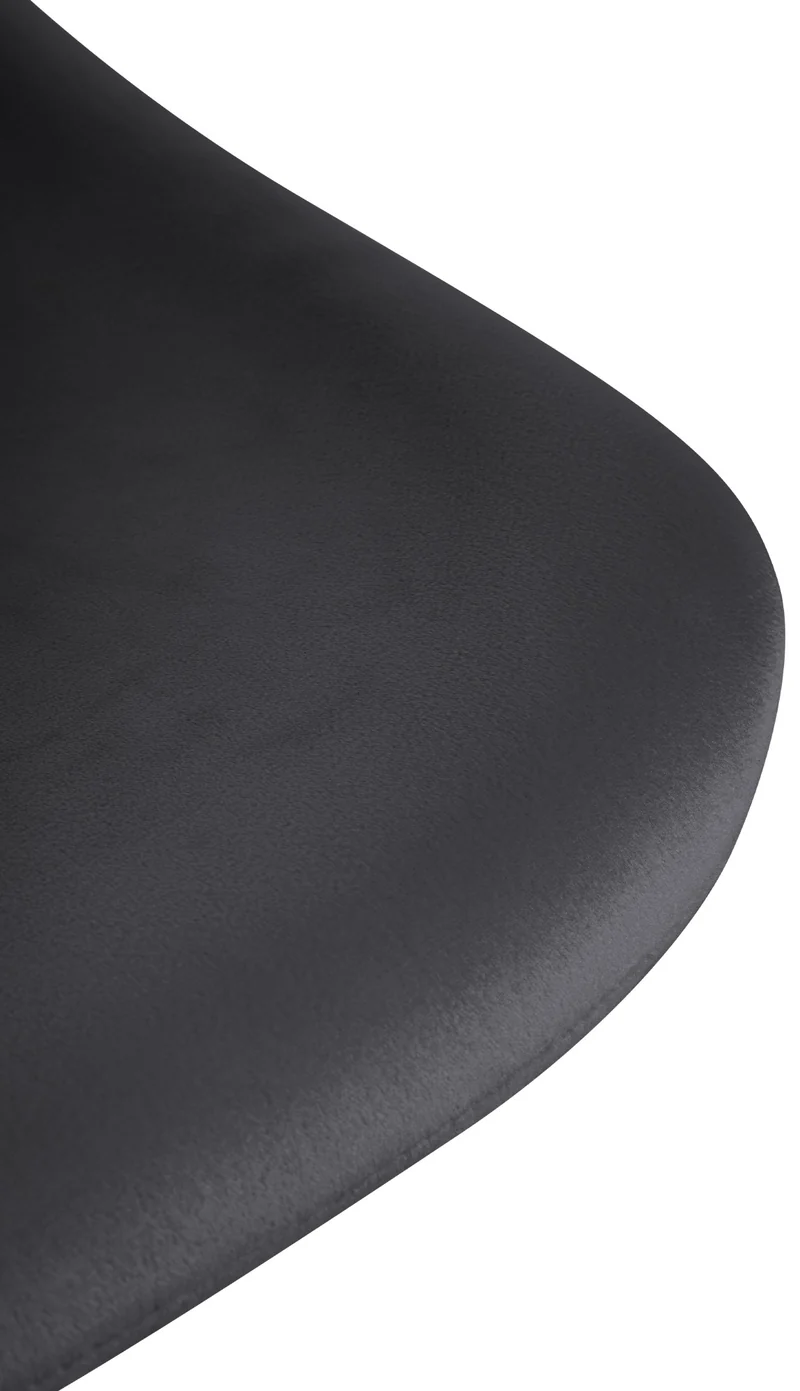 Tabouret de bar x1 rotation à 360°en velours noir pieds en trompette métal noir 10_0006277