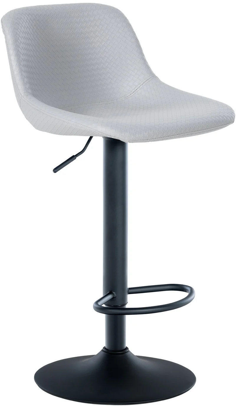 Tabouret de bar x1 rotation à 360°en PVC gris pieds en trompette métal noir 10_0006226
