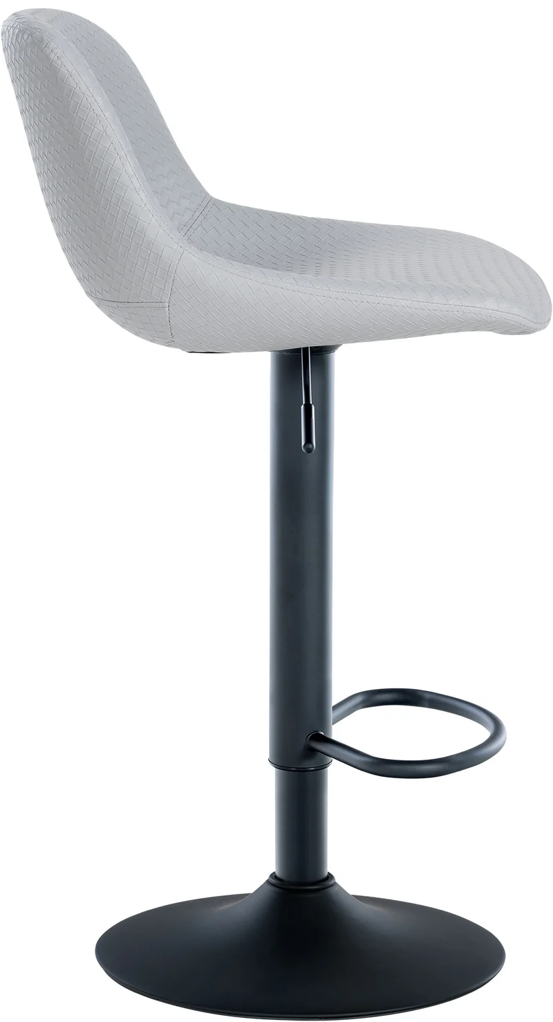 Tabouret de bar x1 rotation à 360°en PVC gris pieds en trompette métal noir 10_0006226