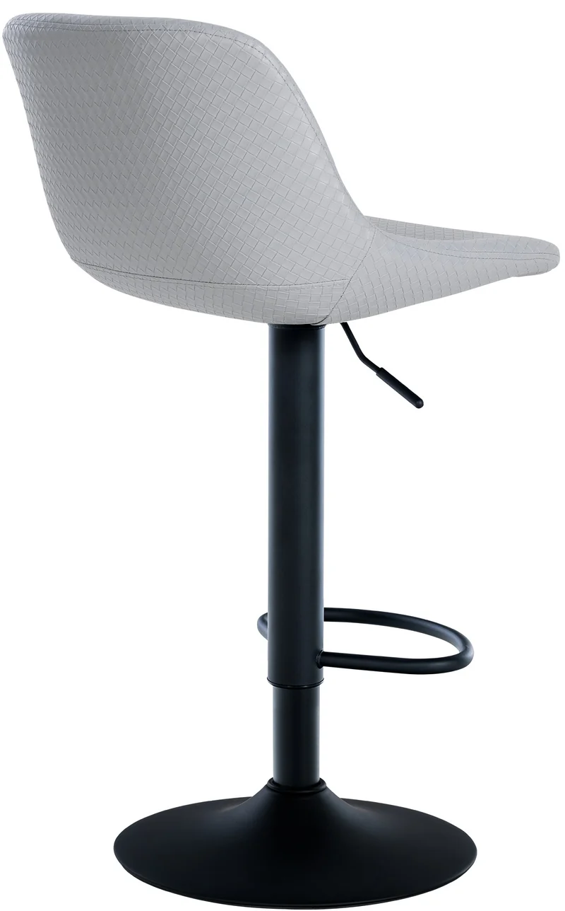 Tabouret de bar x1 rotation à 360°en PVC gris pieds en trompette métal noir 10_0006226