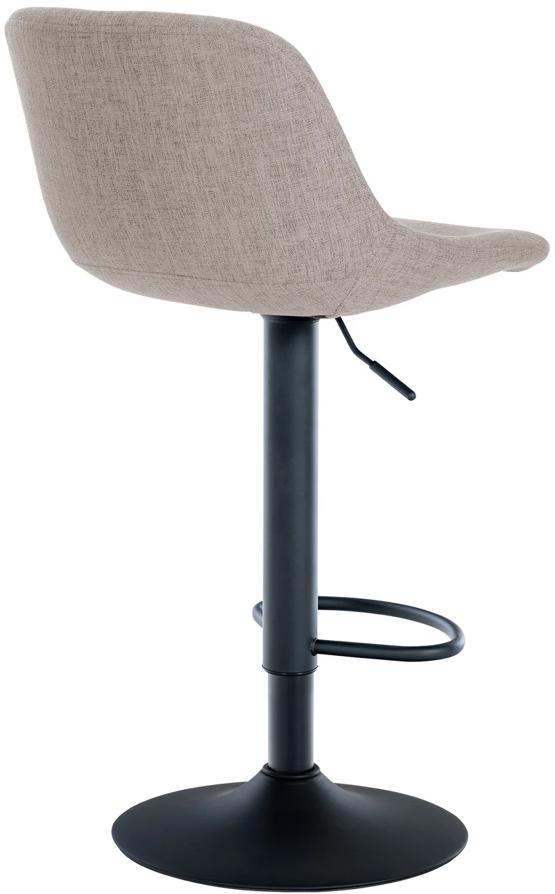 Tabouret de bar x1 rotation à 360°en tissu crème pieds en trompette métal noir 10_0005709