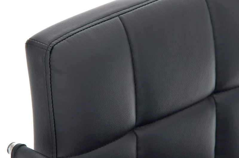 Chaise de bureau sur roulettes hauteur réglable en PVC noir et métal chromé 10_0007118