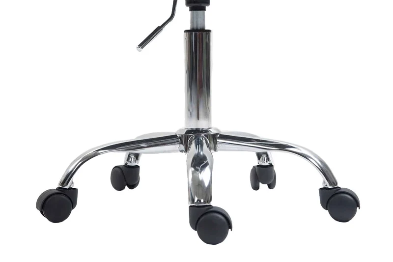 Chaise de bureau sur roulettes hauteur réglable en PVC noir et métal chromé 10_0007118