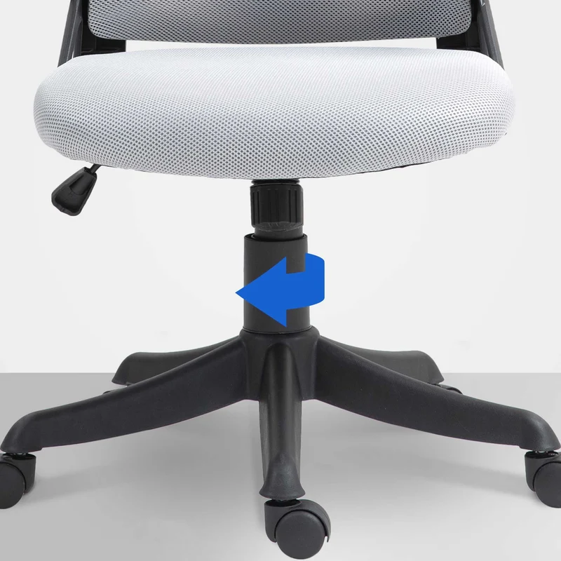 Fauteuil de bureau mécanisme de bascule soutien lombaire et appui-tête en tissu gris 10_0007106
