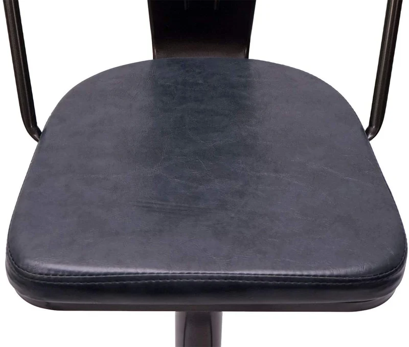 2x tabourets de bar en synthétique gris et métal noir style industrielle hauteur réglable TDB04054