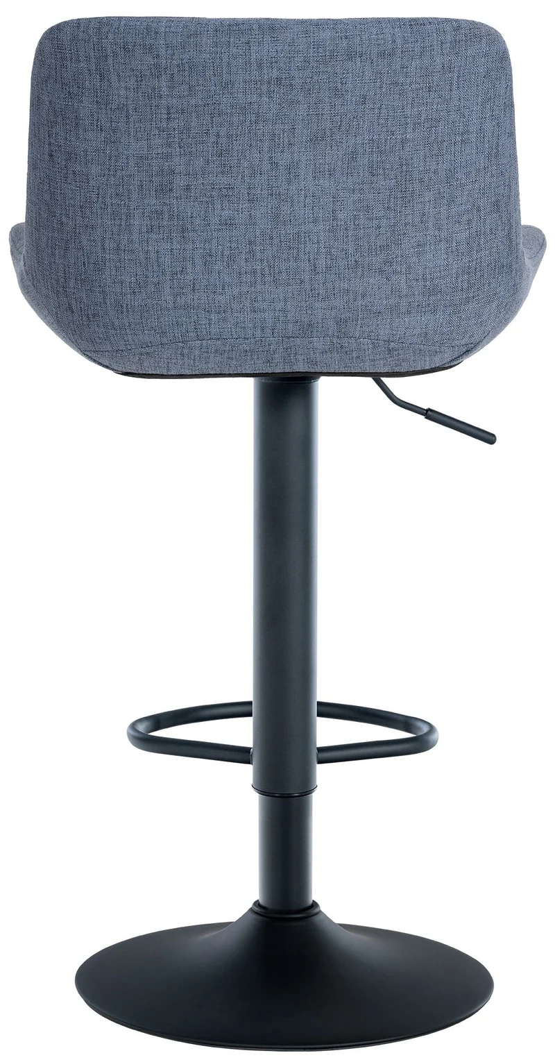 Lot de 2 tabourets de bar structure métallique noir assise en tissu bleu avec surpiqûres 10_0004446