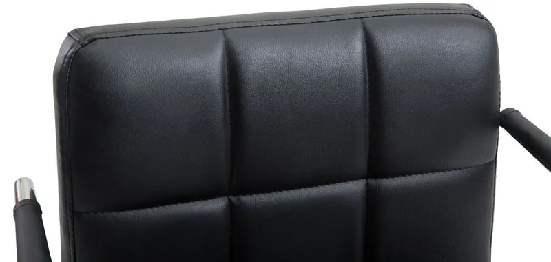 Chaise de bureau sur roulettes hauteur réglable en PVC noir et métal chromé 10_0002541