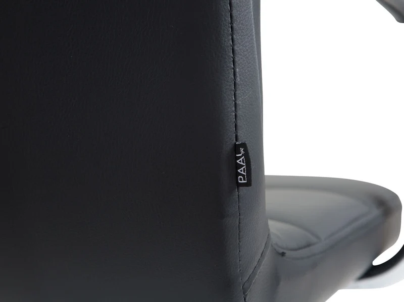 Chaise de bureau sur roulettes hauteur réglable en PVC noir et métal chromé 10_0002541