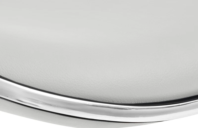 Tabouret de bar x1 assise ergonomique en PVC blanc pied en trompette en métal aspect chromé 10_0005377