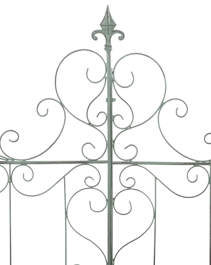 Treillis décoration de jardin rosier plantes grimpantes 133 cm en métal vert vieilli 10_0003891