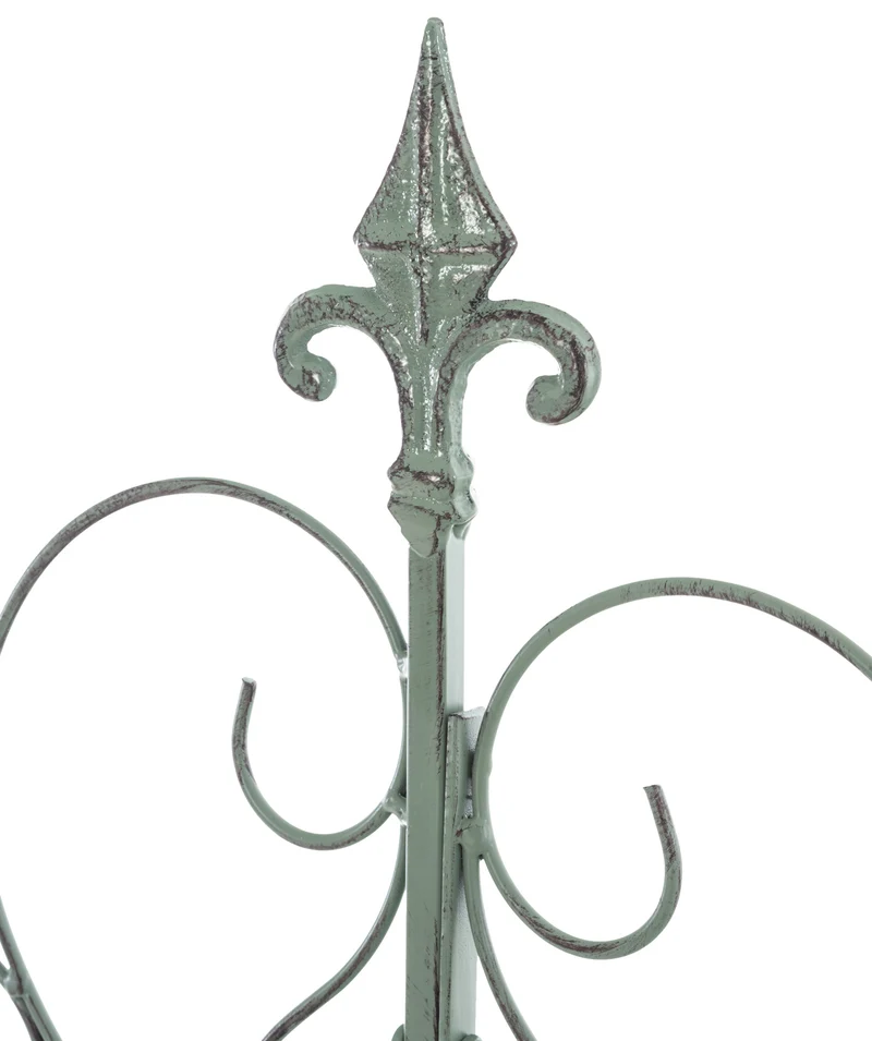 Treillis décoration de jardin rosier plantes grimpantes 133 cm en métal vert vieilli 10_0003891