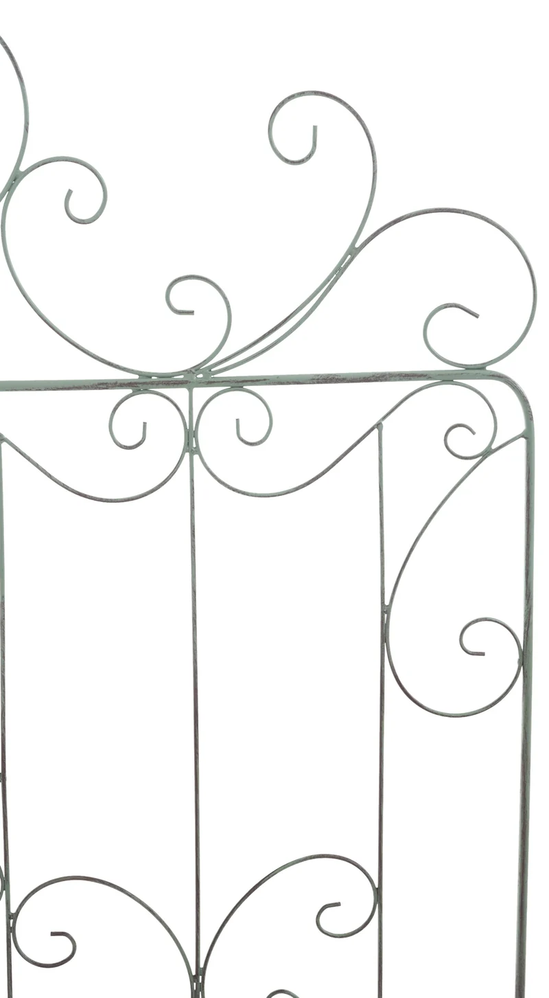 Treillis décoration de jardin rosier plantes grimpantes 133 cm en métal vert vieilli 10_0003891