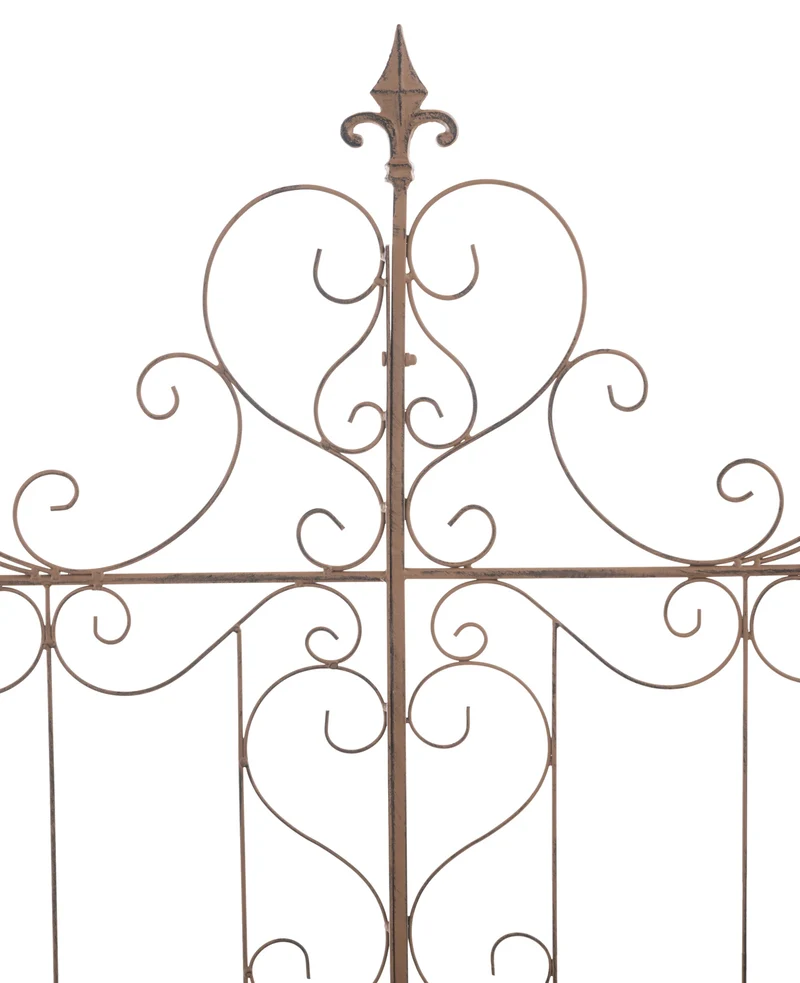 Treillis décoration de jardin rosier plantes grimpantes 133 cm en métal marron vieilli 10_0003888