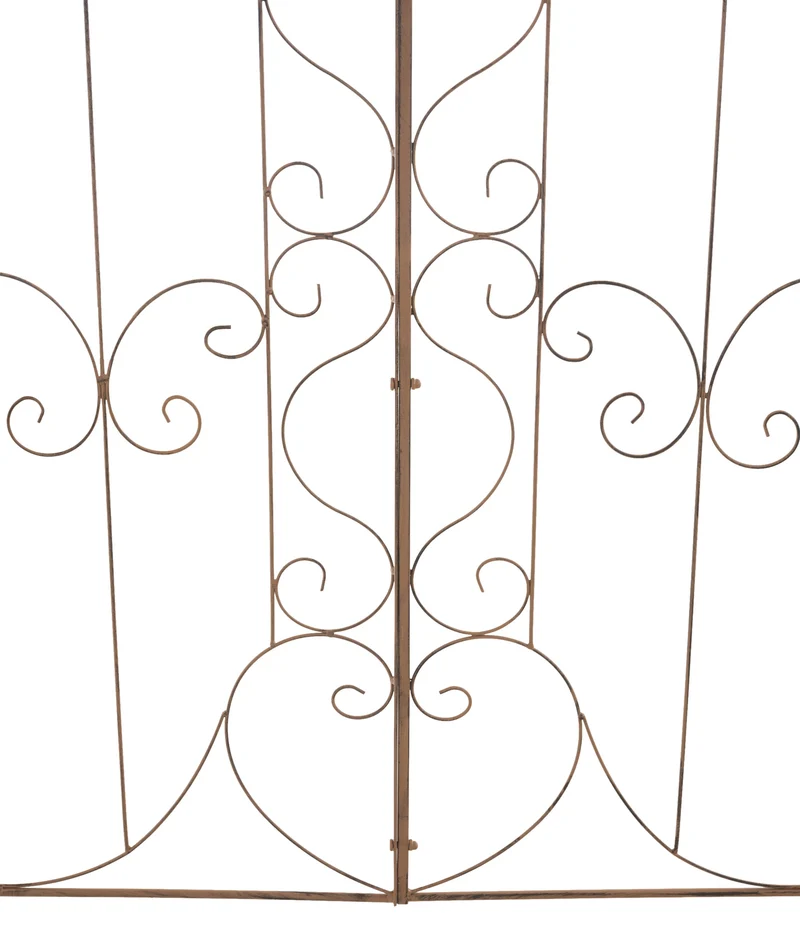 Treillis décoration de jardin rosier plantes grimpantes 133 cm en métal marron vieilli 10_0003888