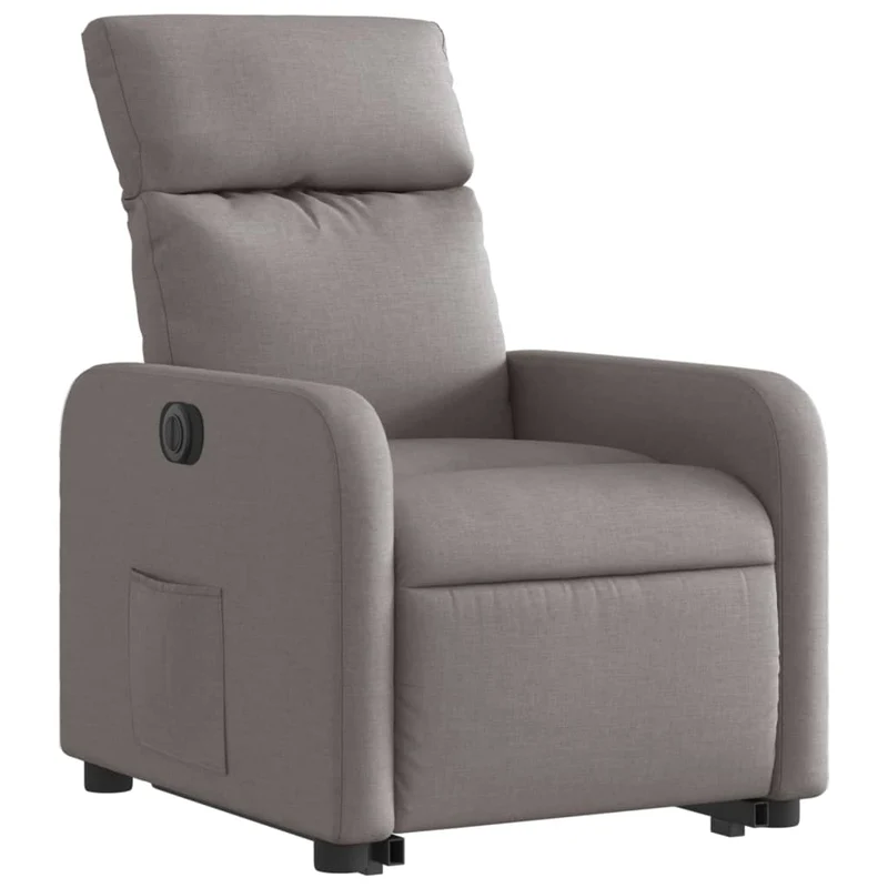 Fauteuil relax TV fonction de levage électrique très confortable en tissu taupe DEC028568
