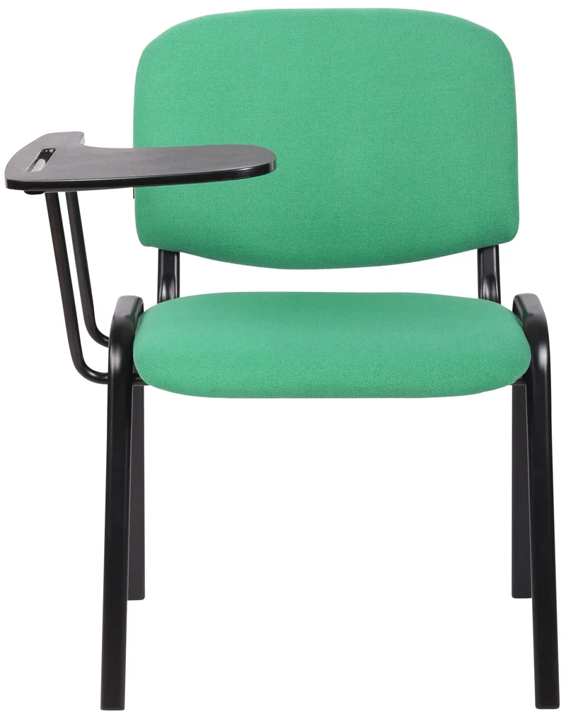 Chaise visiteur zone d'attente avec une petite table rabattable en tissu vert piètement à 4 pieds en métal 10_0002770
