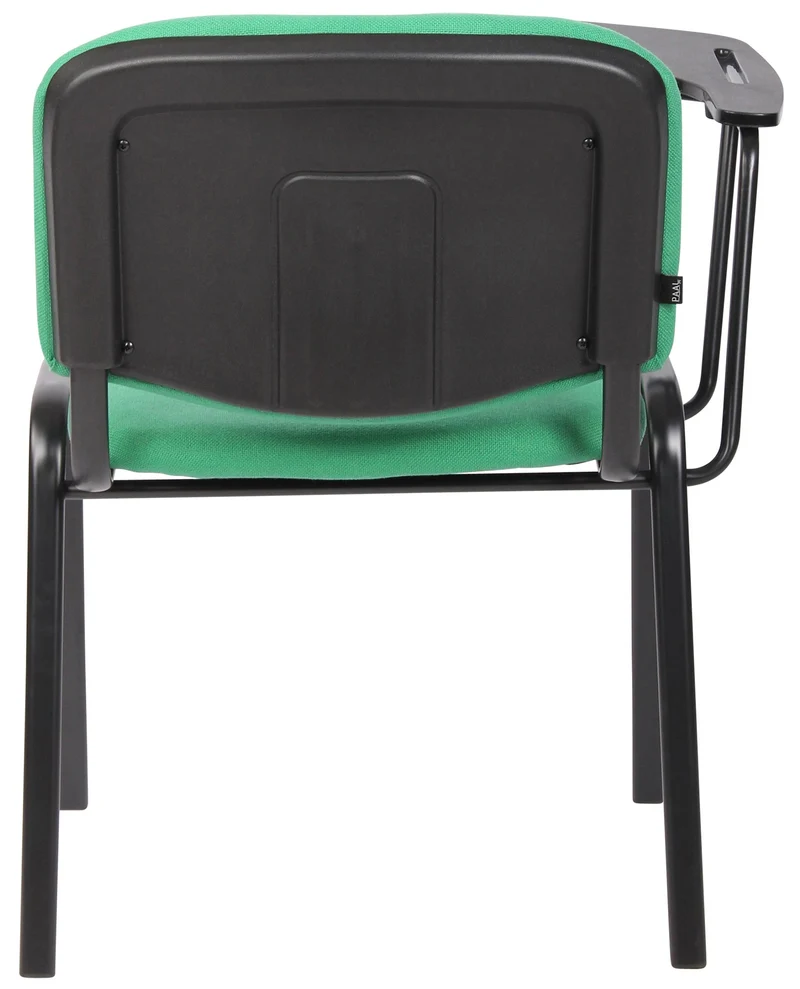 Chaise visiteur zone d'attente avec une petite table rabattable en tissu vert piètement à 4 pieds en métal 10_0002770