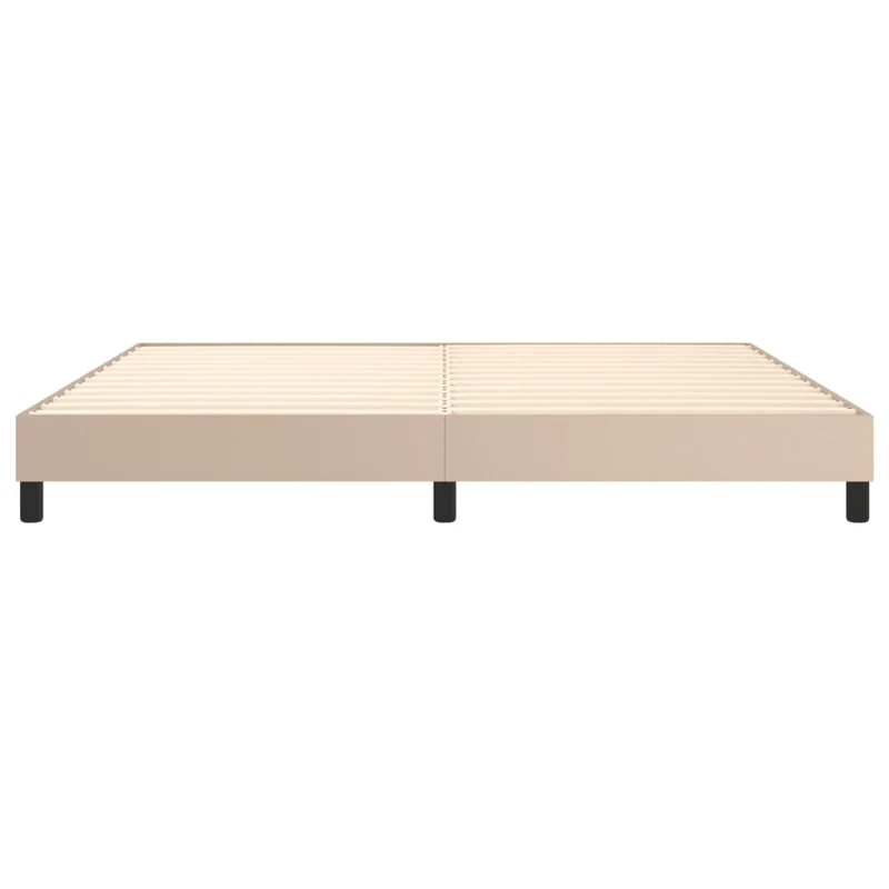 Sommier à lattes sur pieds cadre de lit 200x200 cm synthétique marron clair TDL0207287
