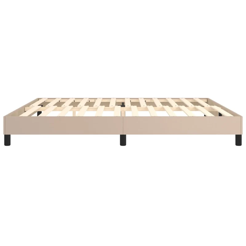 Sommier à lattes sur pieds cadre de lit 200x200 cm synthétique marron clair TDL0207287