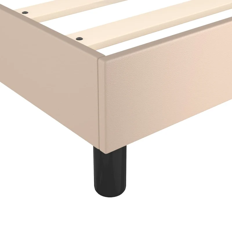 Sommier à lattes sur pieds cadre de lit 200x200 cm synthétique marron clair TDL0207287