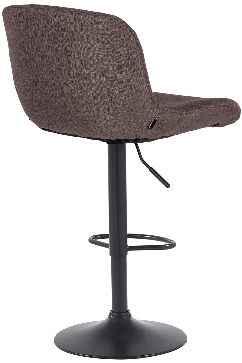 Lot de 2 tabourets de bar réglable en hauteur et rotatif repose-pieds en tissu marron cadre en métal noir 10_0006245