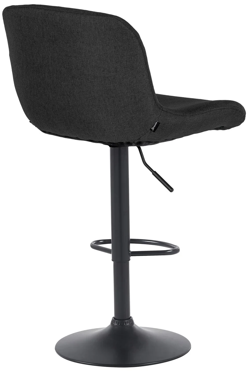 Lot de 2 tabourets de bar réglable en hauteur et rotatif repose-pieds en tissu noir cadre en métal noir 10_0005981
