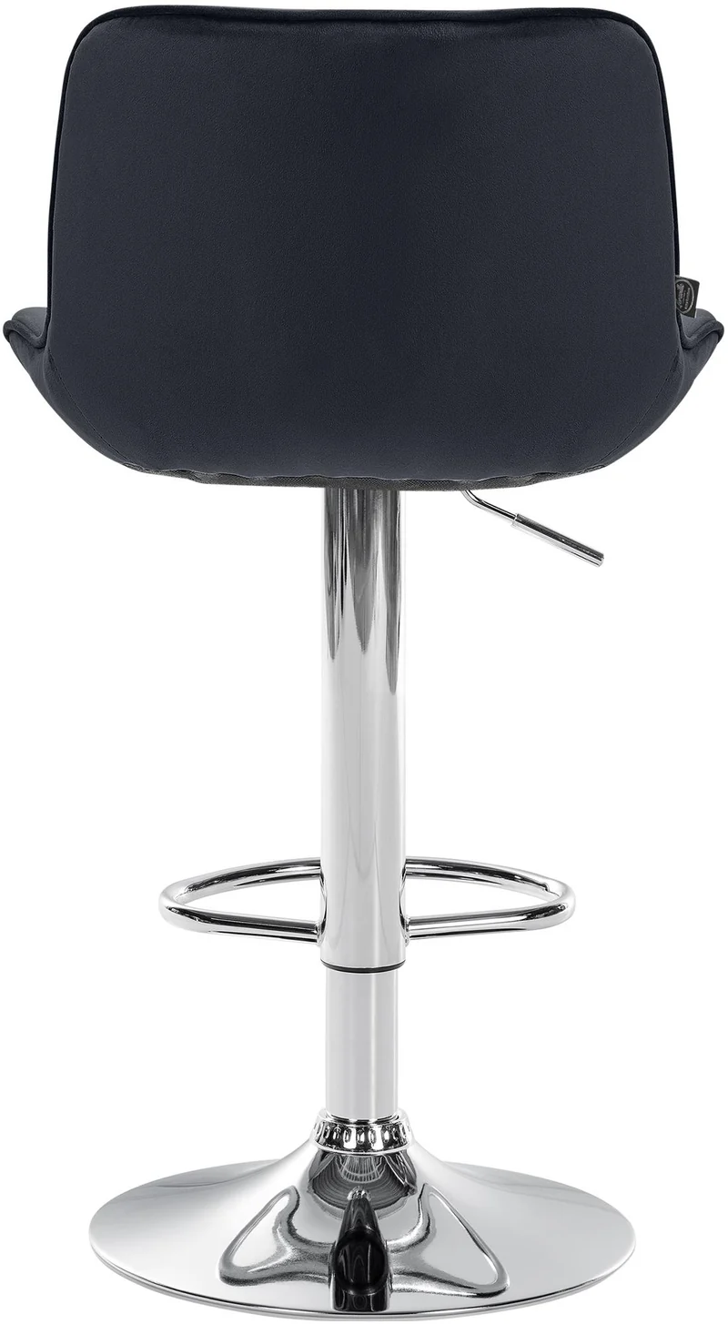 Lot de 2 tabourets de bar pivotant forme ergonomique surpiqûres décoratives en velours noir cadre en métal chromé 10_0006361