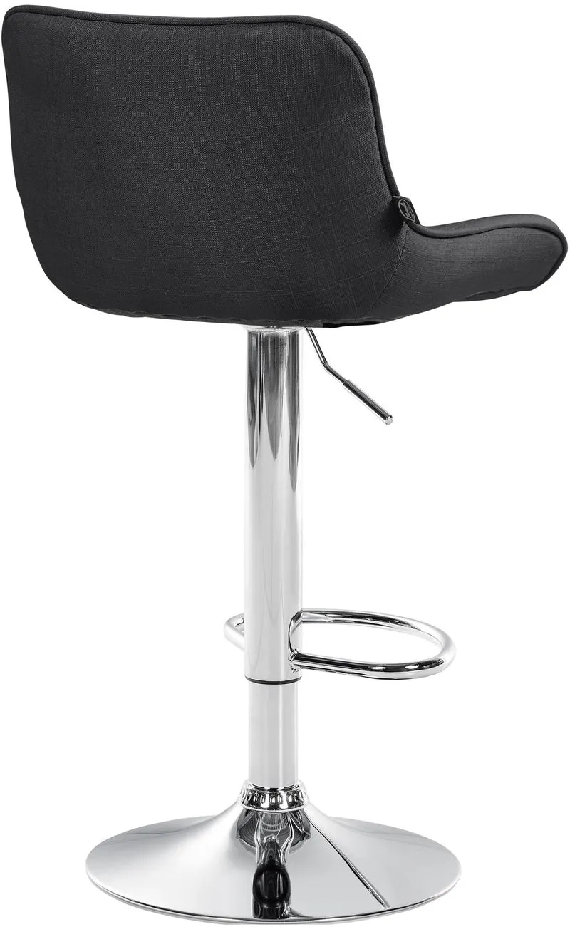 Lot de 2 tabourets de bar pivotant forme ergonomique surpiqûres décoratives en tissu gris foncé cadre en métal chromé 10_0006088