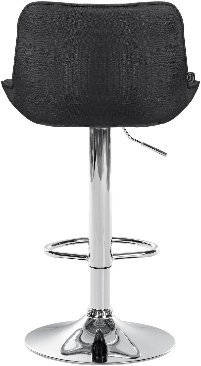 Lot de 2 tabourets de bar pivotant forme ergonomique surpiqûres décoratives en tissu gris foncé cadre en métal chromé 10_0006088