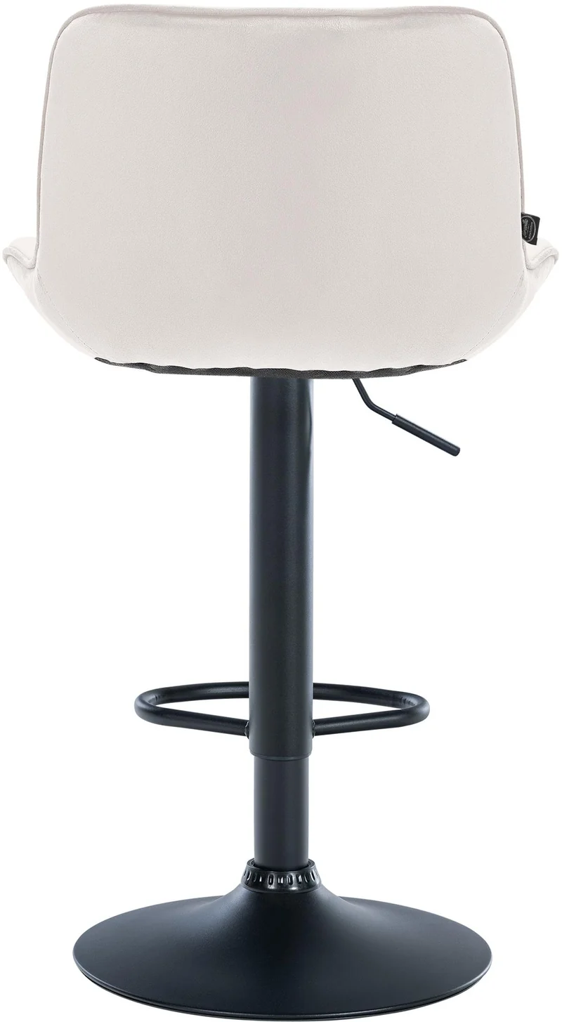 Lot de 2 tabourets de bar pivotant forme ergonomique surpiqûres décoratives en velours crème cadre en métal noir 10_0006036