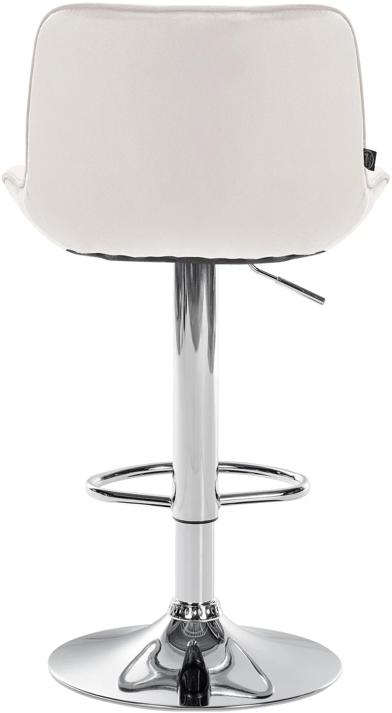 Lot de 2 tabourets de bar pivotant forme ergonomique surpiqûres décoratives en velours crème cadre en métal chromé 10_0006035