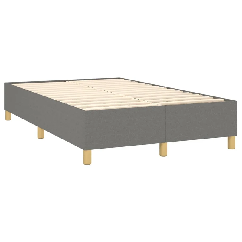 Cadre de lit LED avec sommier tête de lit matelas 120x200 cm tissu gris foncé TDL0208403