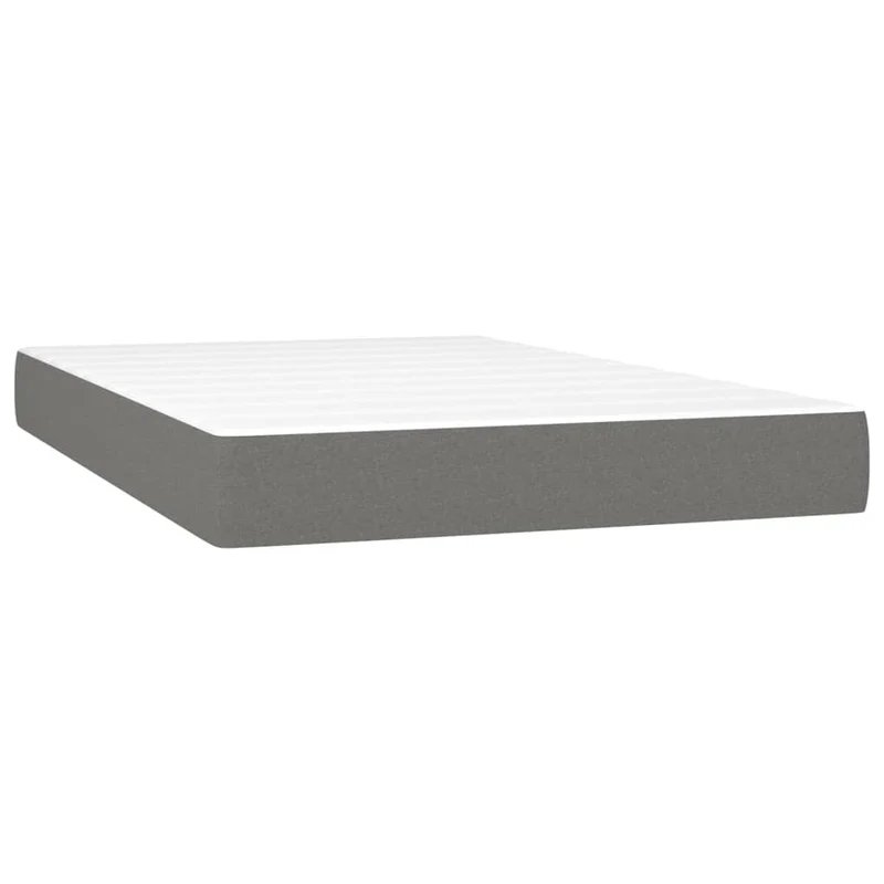 Cadre de lit LED avec sommier tête de lit matelas 120x200 cm tissu gris foncé TDL0208403