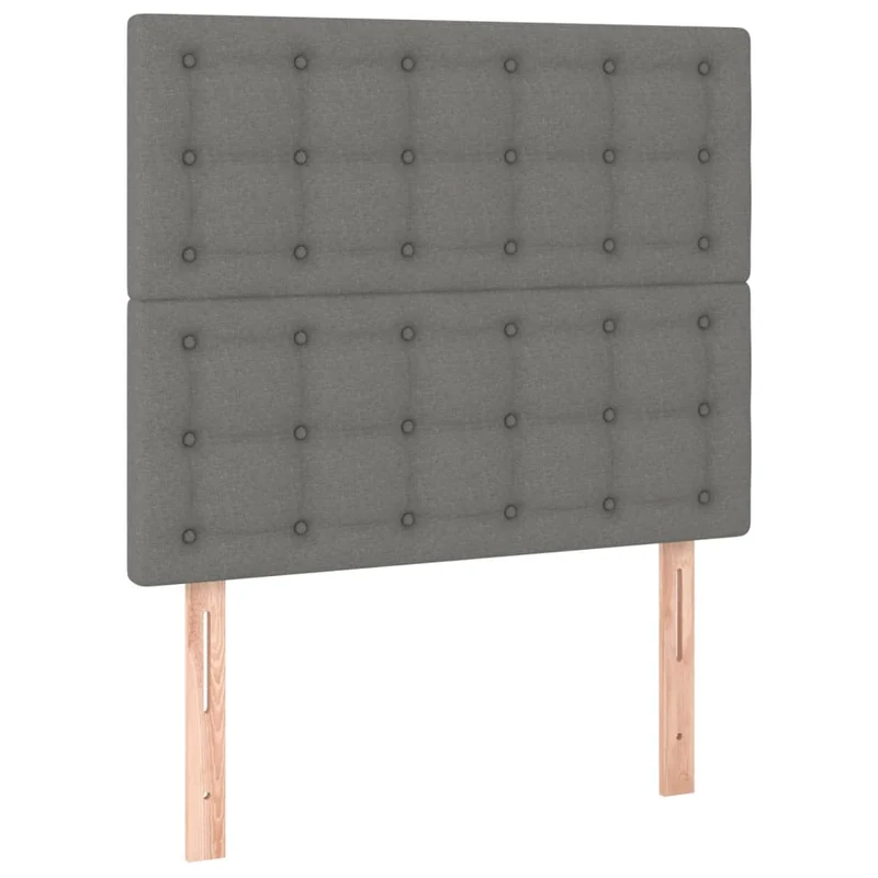 Cadre de lit LED avec sommier tête de lit matelas 120x200 cm tissu gris foncé TDL0208398