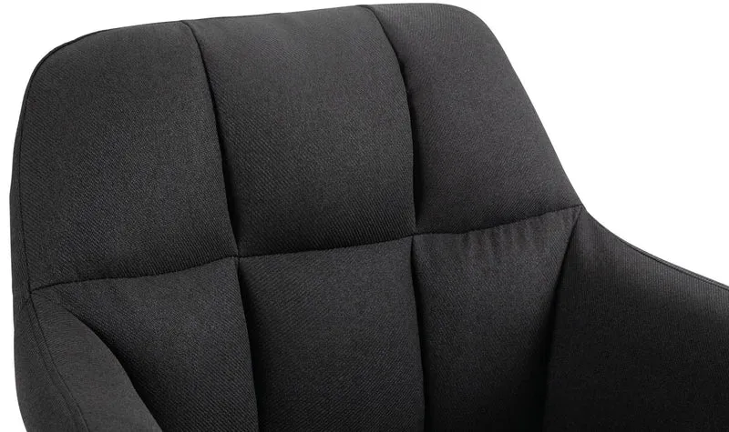 Tabouret de bar chaise haute x1 fonction rotation 360° en tissu noir avec coutures décoratives piètement métal chromé 10_0005276