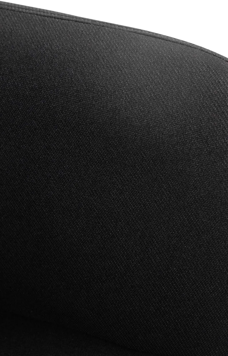 Tabouret de bar chaise haute x1 fonction rotation 360° en tissu noir avec coutures décoratives piètement métal chromé 10_0005276