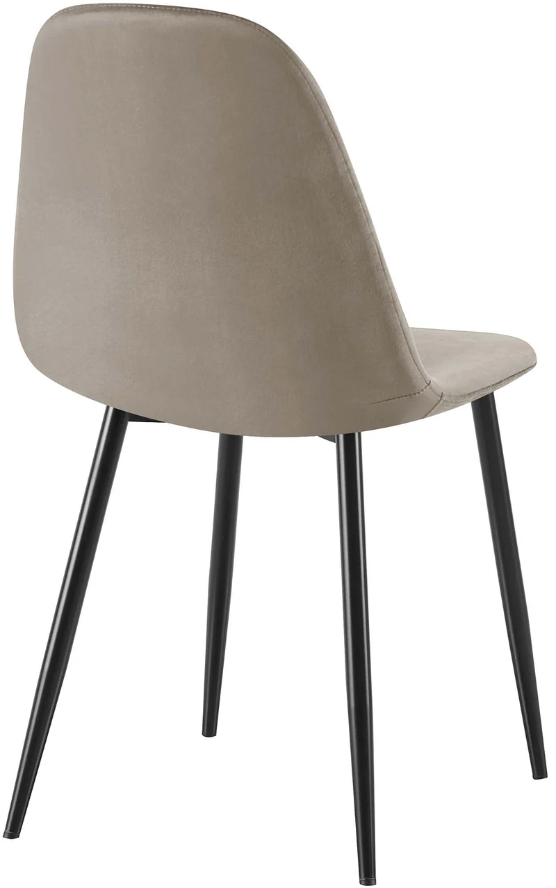 Chaise de salle à manger x1 confort rembourré & design moderne en velours anthracite cadre en métal noir 10_0007221