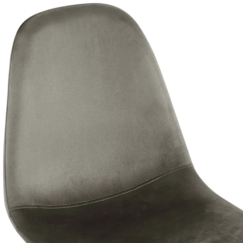 Chaise de salle à manger x1 confort rembourré & design moderne en velours anthracite cadre en métal noir 10_0007221