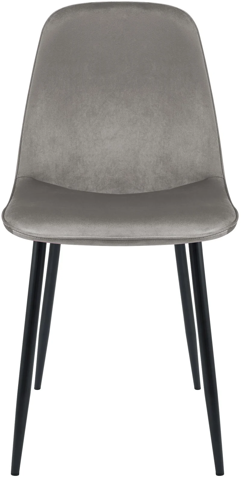 Chaise de salle à manger cuisine x1 design moderne en velours gris clair cadre en métal noir 10_0007219