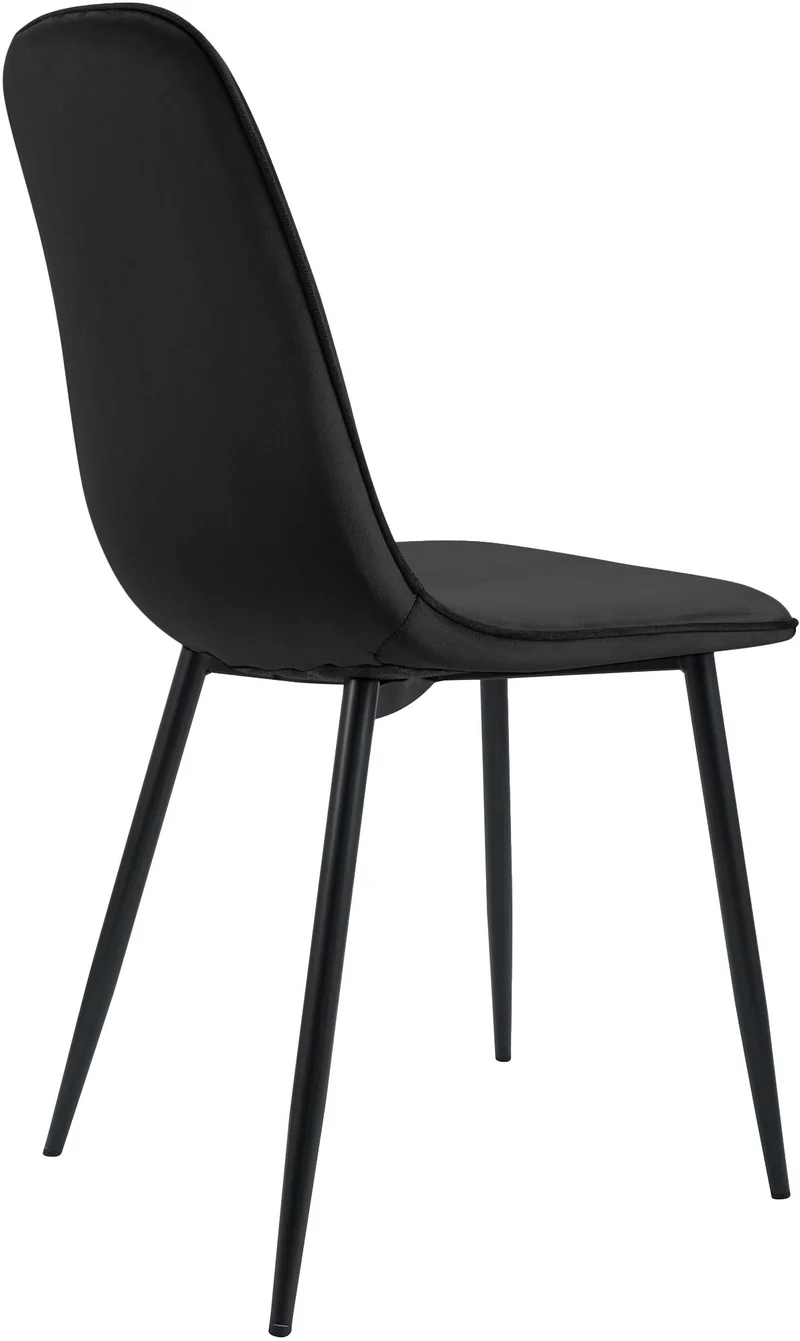 Chaise de salle à manger cuisine x1 design moderne en velours noir cadre en métal noir 10_0007217