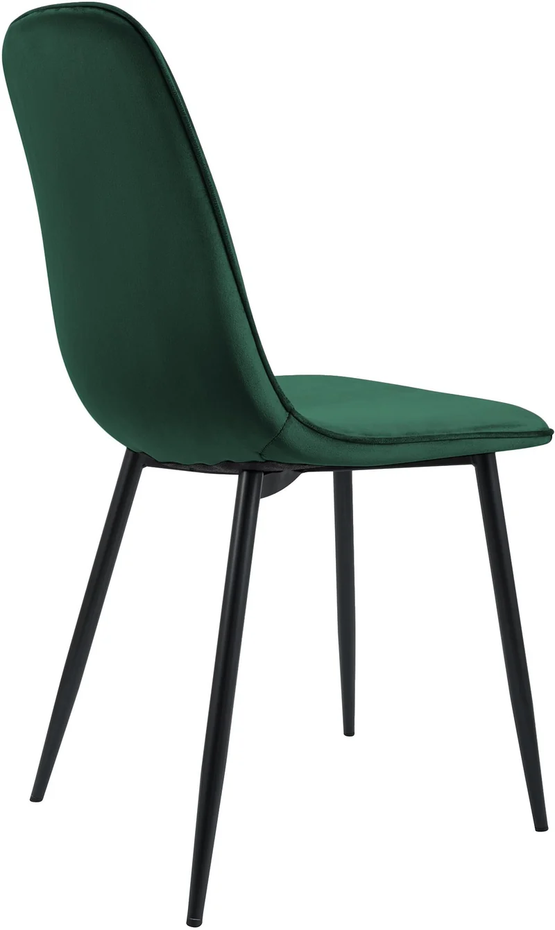Chaise de salle à manger cuisine x1 design moderne en velours vert cadre en métal noir 10_0007214