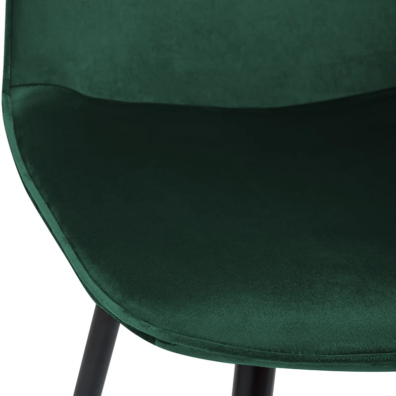 Chaise de salle à manger cuisine x1 design moderne en velours vert cadre en métal noir 10_0007214
