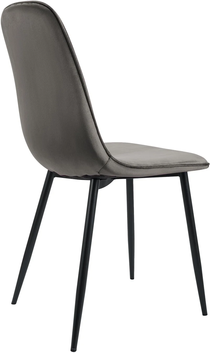 Chaise de salle à manger cuisine x1 design moderne en velours anthracite cadre en métal noir 10_0007212