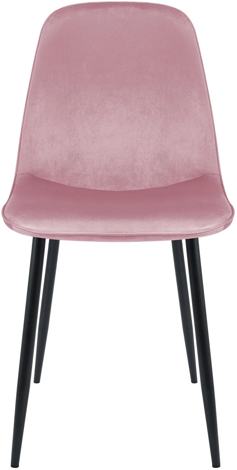 Chaise de salle à manger cuisine x1 design moderne en velours rose cadre en métal noir 10_0007211