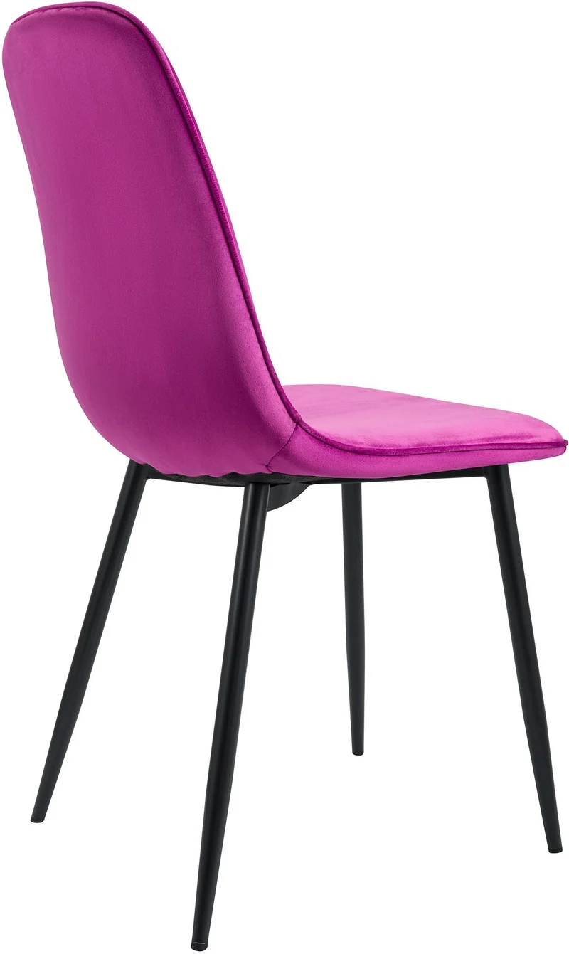 Chaise de salle à manger cuisine x1 design moderne en velours violet cadre en métal noir 10_0007210
