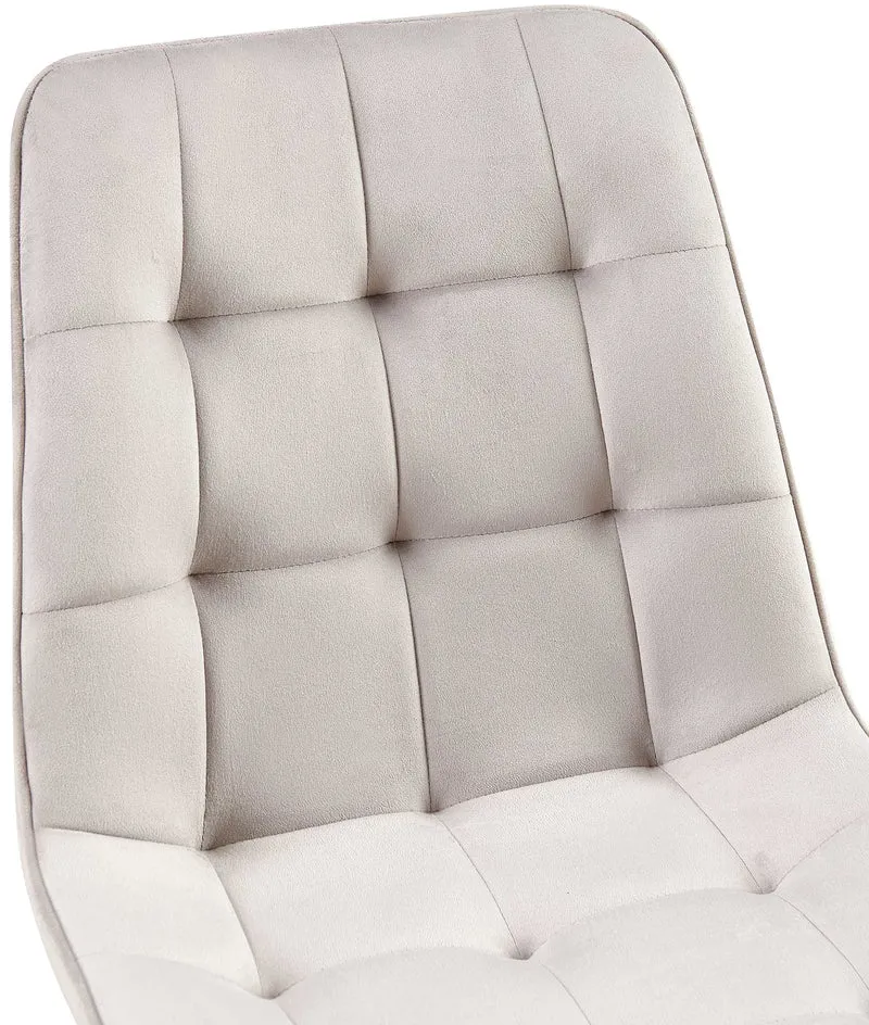 Chaise de salle à manger x1 coutures décoratives carrées en velours gris cadre métal noir 10_0007201